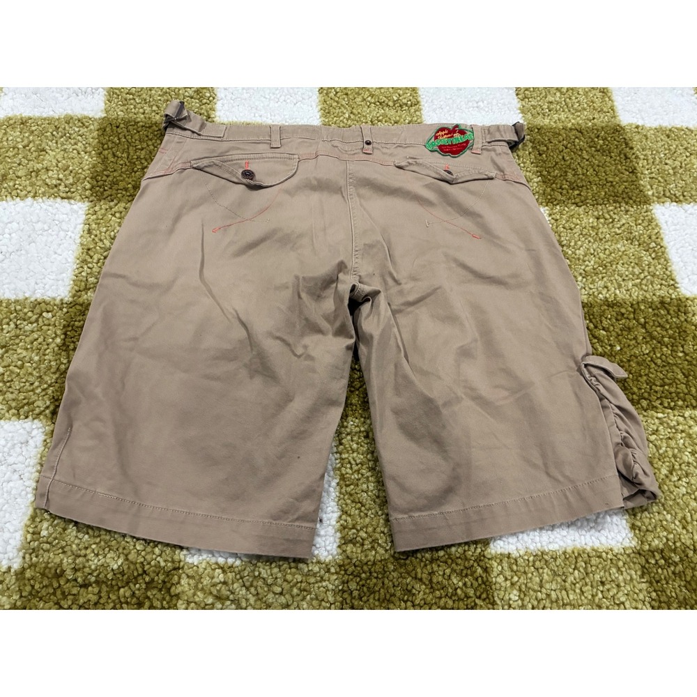 Apple Bottoms Khaki Cargo Shorts Size 13/14 Y2K‎ Tan Red Contrast Stitching 11in - Picture 6 of 7